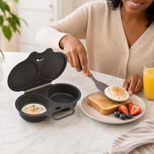 Speilegg fra eggkokeren servert på toast