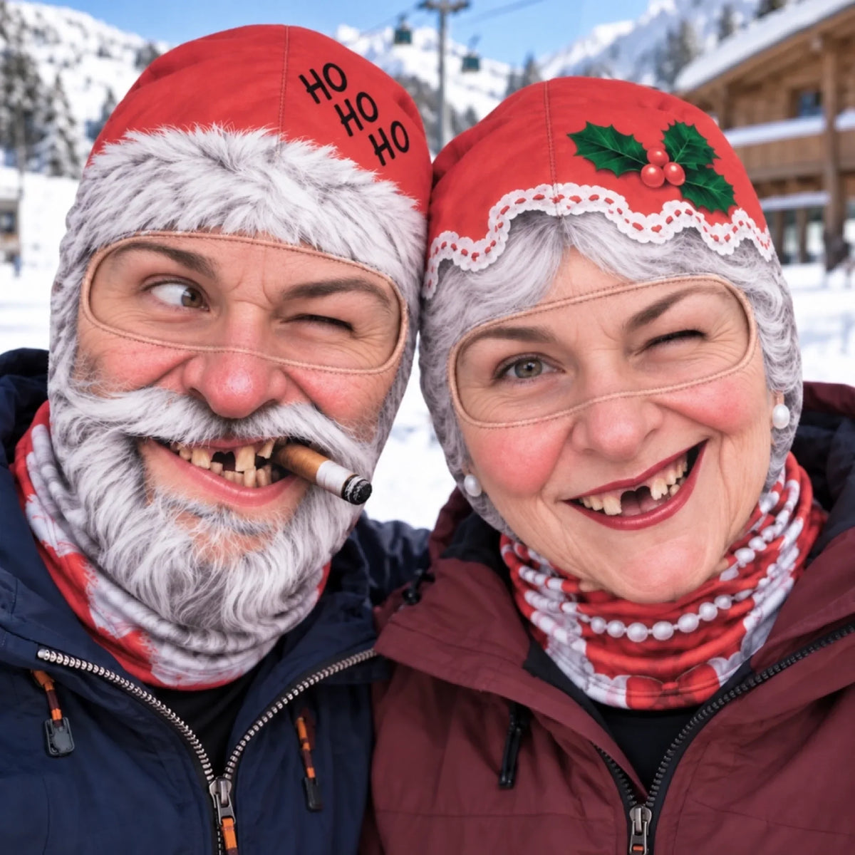 Personlig morsom skimaske - Kald snø, varme hjerter