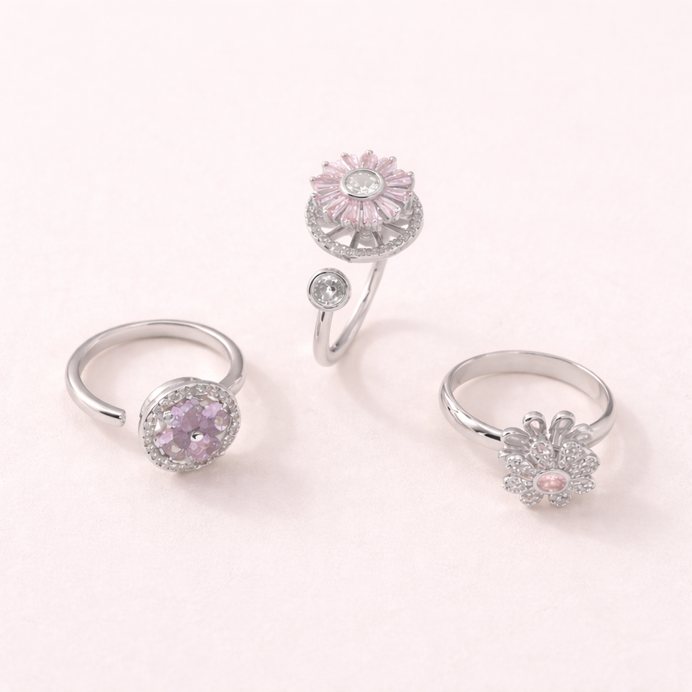 Roterende blomsterringtrio